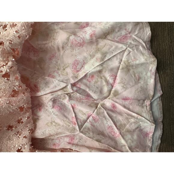 NEW- NWT For Love & Lemons Pink Alessia Lace Mini Dress Size M - Picture 10 of 12